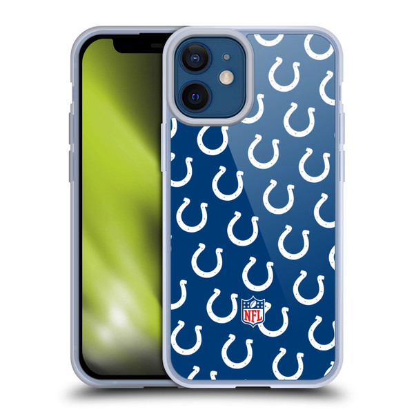 NFL Indianapolis Colts Artwork Patterns Soft Gel Case for Apple iPhone 12 Mini