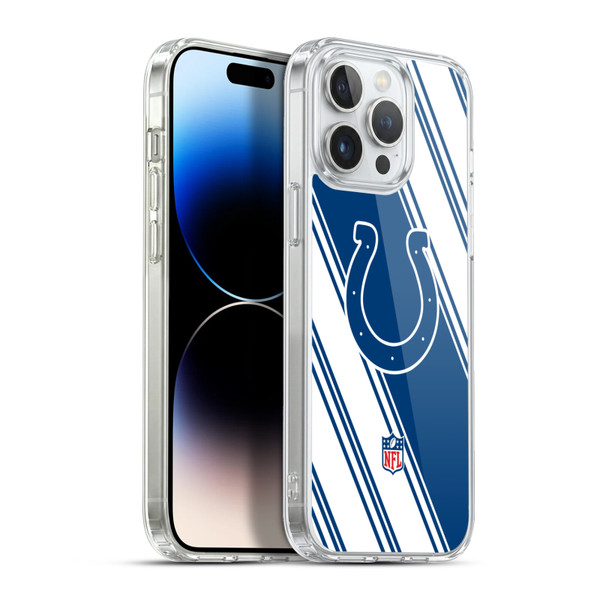 NFL Indianapolis Colts Artwork Stripes Soft Gel Case for Apple iPhone 13 Pro Max & MagSafe