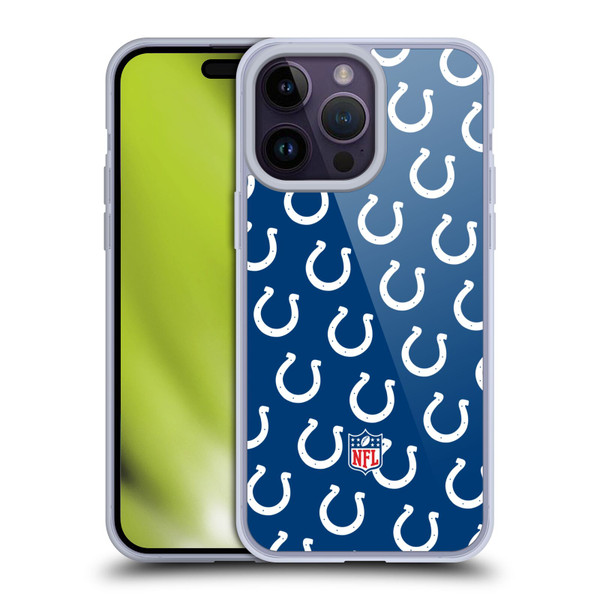 NFL Indianapolis Colts Artwork Patterns Soft Gel Case for Apple iPhone 14 Pro Max