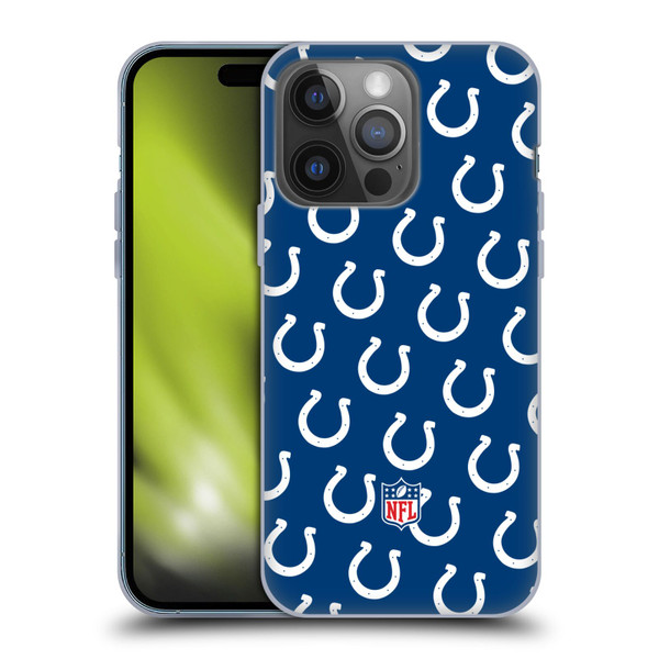 NFL Indianapolis Colts Artwork Patterns Soft Gel Case for Apple iPhone 14 Pro
