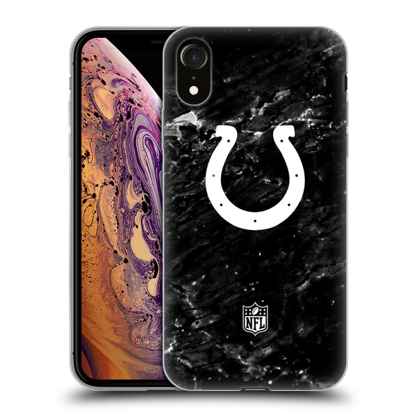 NFL Indianapolis Colts Artwork Marble Soft Gel Case for Apple iPhone XR