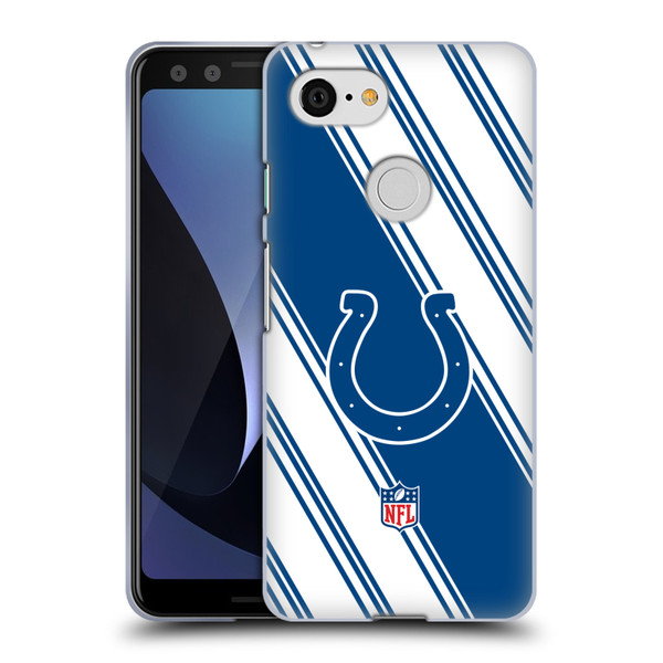 NFL Indianapolis Colts Artwork Stripes Soft Gel Case for Google Pixel 3