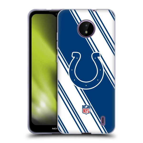 NFL Indianapolis Colts Artwork Stripes Soft Gel Case for Nokia C10 / C20