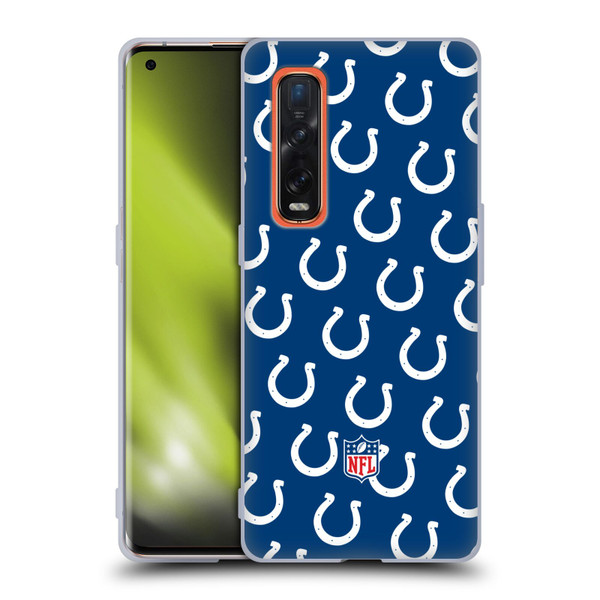 NFL Indianapolis Colts Artwork Patterns Soft Gel Case for OPPO Find X2 Pro 5G