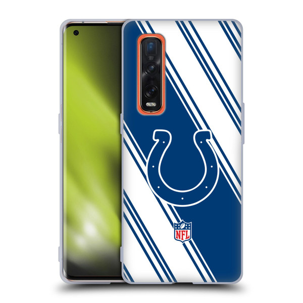 NFL Indianapolis Colts Artwork Stripes Soft Gel Case for OPPO Find X2 Pro 5G