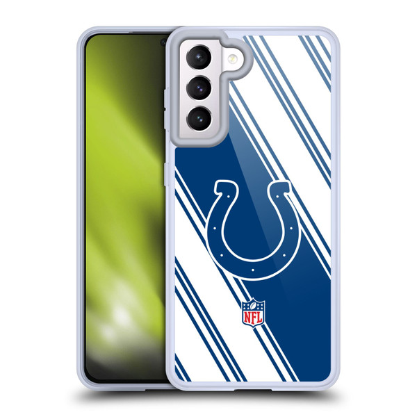 NFL Indianapolis Colts Artwork Stripes Soft Gel Case for Samsung Galaxy S21 5G