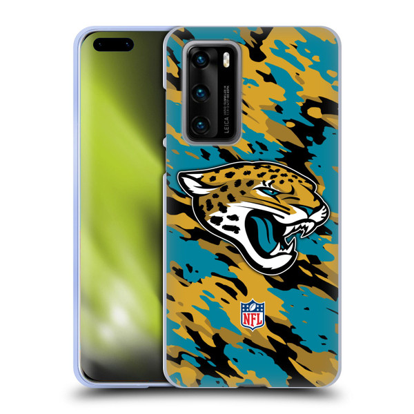 NFL Jacksonville Jaguars Logo Camou Soft Gel Case for Huawei P40 5G