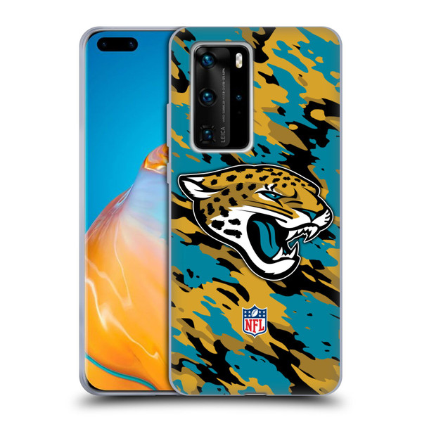 NFL Jacksonville Jaguars Logo Camou Soft Gel Case for Huawei P40 Pro / P40 Pro Plus 5G
