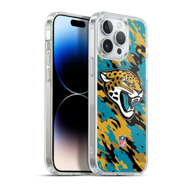 NFL Jacksonville Jaguars Logo Camou Soft Gel Case for Apple iPhone 13 Pro Max & MagSafe