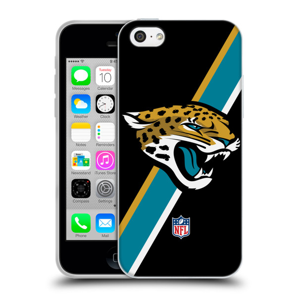 NFL Jacksonville Jaguars Logo Stripes Soft Gel Case for Apple iPhone 5c