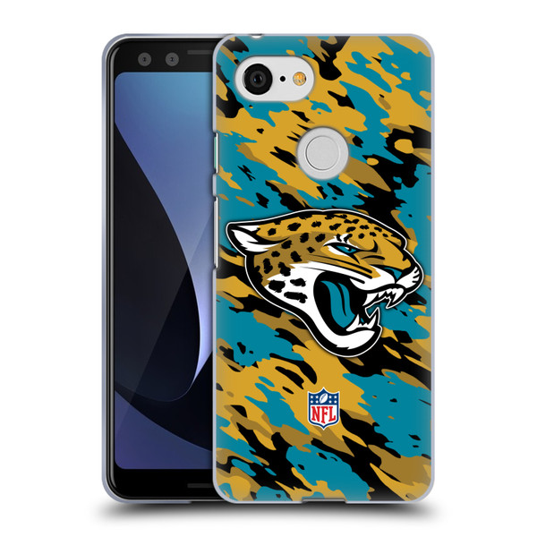 NFL Jacksonville Jaguars Logo Camou Soft Gel Case for Google Pixel 3