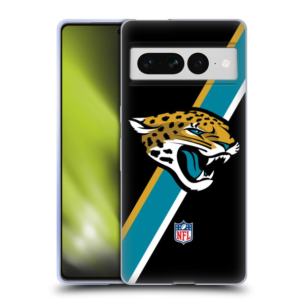 NFL Jacksonville Jaguars Logo Stripes Soft Gel Case for Google Pixel 7 Pro