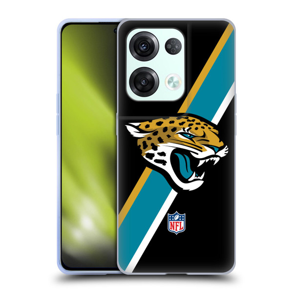 NFL Jacksonville Jaguars Logo Stripes Soft Gel Case for OPPO Reno8 Pro