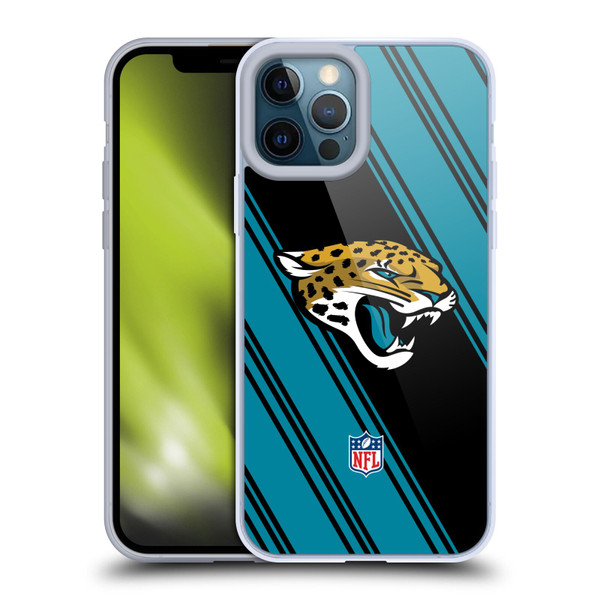 NFL Jacksonville Jaguars Artwork Stripes Soft Gel Case for Apple iPhone 12 Pro Max