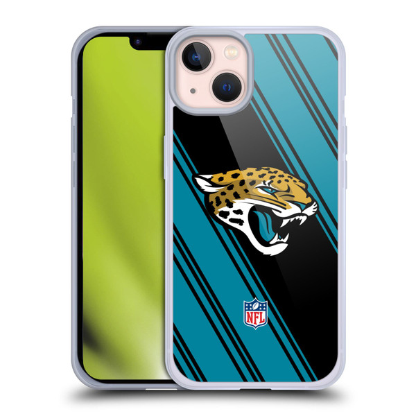 NFL Jacksonville Jaguars Artwork Stripes Soft Gel Case for Apple iPhone 13