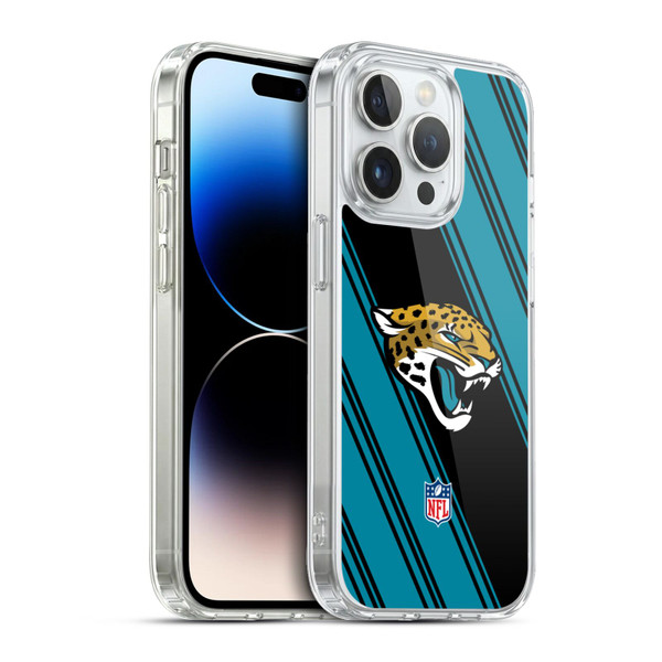 NFL Jacksonville Jaguars Artwork Stripes Soft Gel Case for Apple iPhone 13 Pro & MagSafe