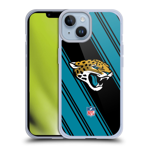 NFL Jacksonville Jaguars Artwork Stripes Soft Gel Case for Apple iPhone 14