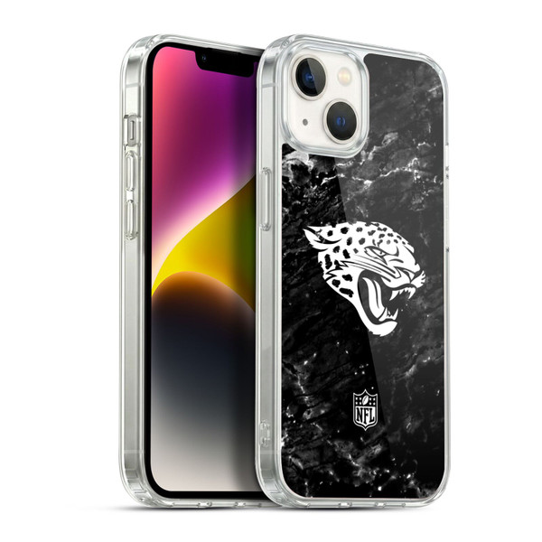 NFL Jacksonville Jaguars Artwork Marble Soft Gel Case for Apple iPhone 14 Plus & MagSafe