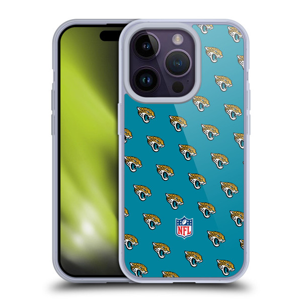 NFL Jacksonville Jaguars Artwork Patterns Soft Gel Case for Apple iPhone 14 Pro