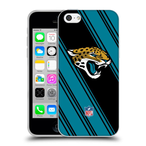 NFL Jacksonville Jaguars Artwork Stripes Soft Gel Case for Apple iPhone 5c