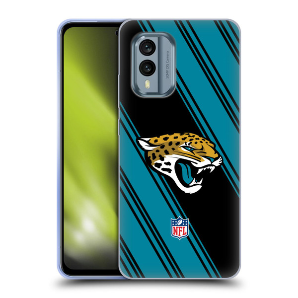 NFL Jacksonville Jaguars Artwork Stripes Soft Gel Case for Nokia X30
