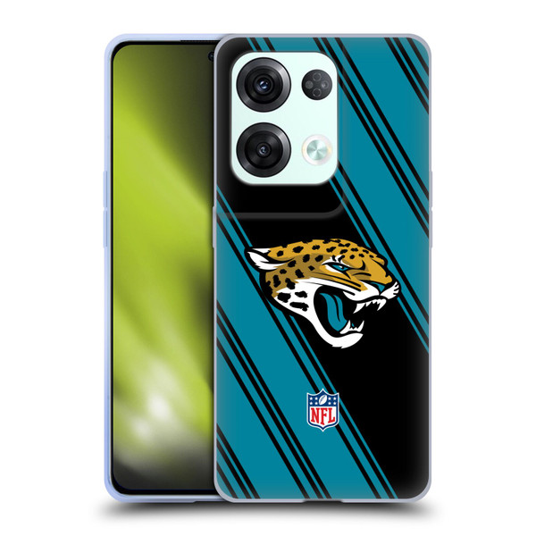 NFL Jacksonville Jaguars Artwork Stripes Soft Gel Case for OPPO Reno8 Pro