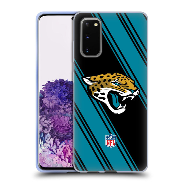 NFL Jacksonville Jaguars Artwork Stripes Soft Gel Case for Samsung Galaxy S20 / S20 5G