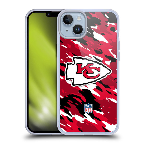 NFL Kansas City Chiefs Logo Camou Soft Gel Case for Apple iPhone 14 Plus & MagSafe