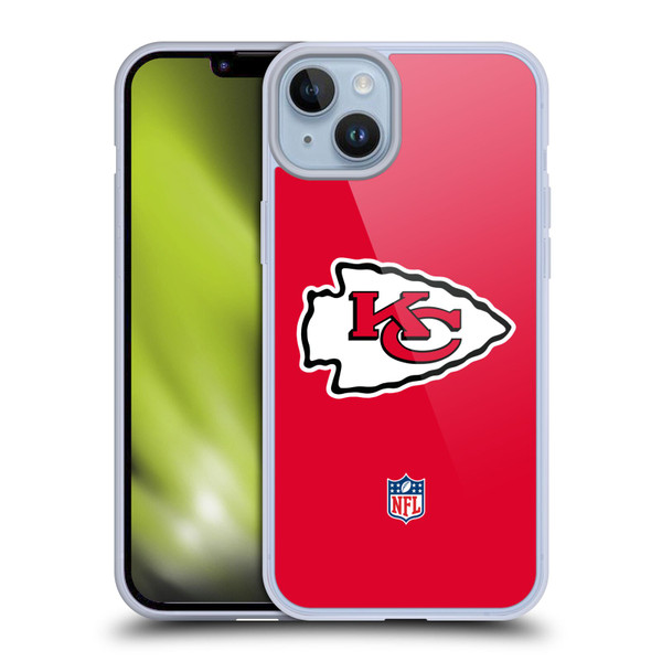 NFL Kansas City Chiefs Logo Plain Soft Gel Case for Apple iPhone 14 Plus & MagSafe