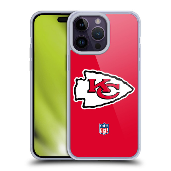 NFL Kansas City Chiefs Logo Plain Soft Gel Case for Apple iPhone 14 Pro Max & MagSafe