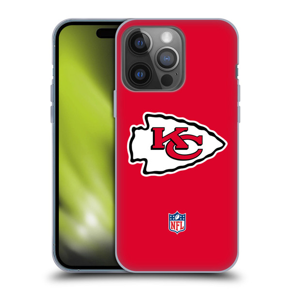 NFL Kansas City Chiefs Logo Plain Soft Gel Case for Apple iPhone 14 Pro