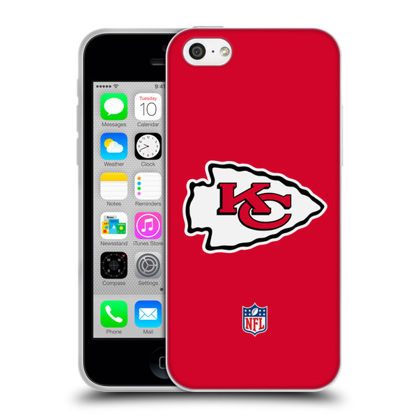 NFL Kansas City Chiefs Logo Plain Soft Gel Case for Apple iPhone 5c