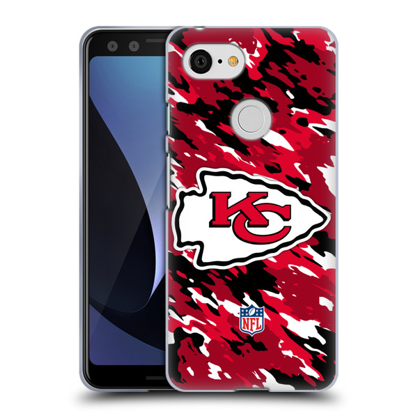 NFL Kansas City Chiefs Logo Camou Soft Gel Case for Google Pixel 3