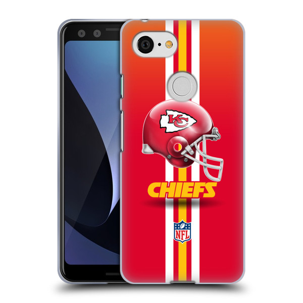 NFL Kansas City Chiefs Logo Helmet Soft Gel Case for Google Pixel 3