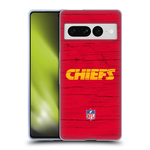NFL Kansas City Chiefs Logo Distressed Look Soft Gel Case for Google Pixel 7 Pro
