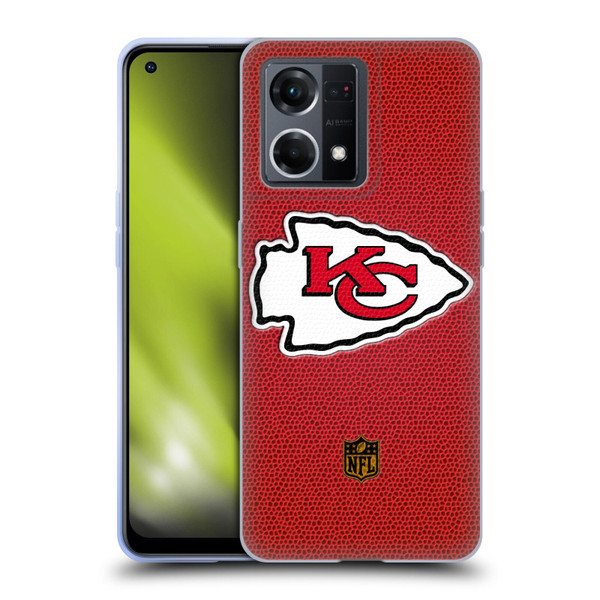NFL Kansas City Chiefs Logo Football Soft Gel Case for OPPO Reno8 4G