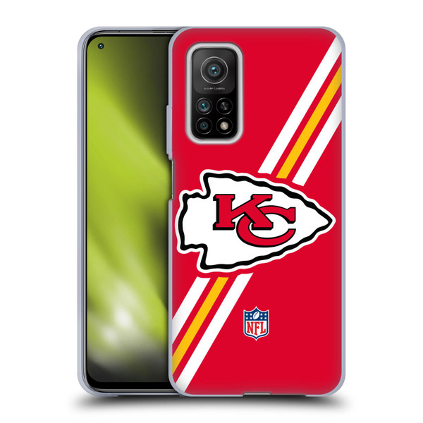 NFL Kansas City Chiefs Logo Stripes Soft Gel Case for Xiaomi Mi 10T 5G