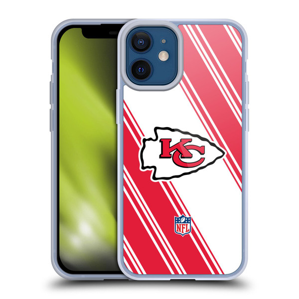 NFL Kansas City Chiefs Artwork Stripes Soft Gel Case for Apple iPhone 12 Mini