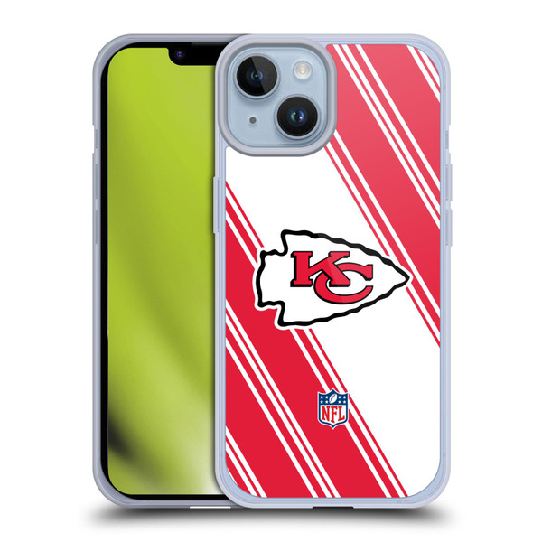 NFL Kansas City Chiefs Artwork Stripes Soft Gel Case for Apple iPhone 14