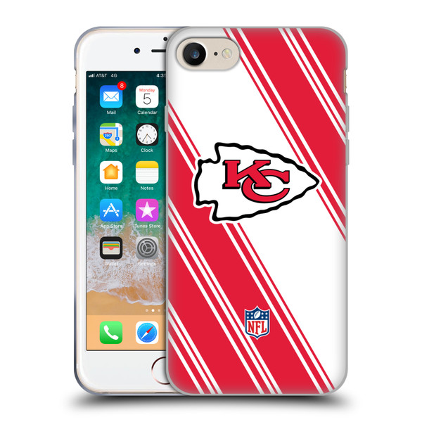 NFL Kansas City Chiefs Artwork Stripes Soft Gel Case for Apple iPhone 7 / 8 / SE 2020 & 2022
