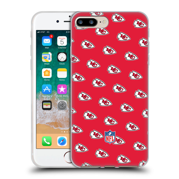 NFL Kansas City Chiefs Artwork Patterns Soft Gel Case for Apple iPhone 7 Plus / iPhone 8 Plus