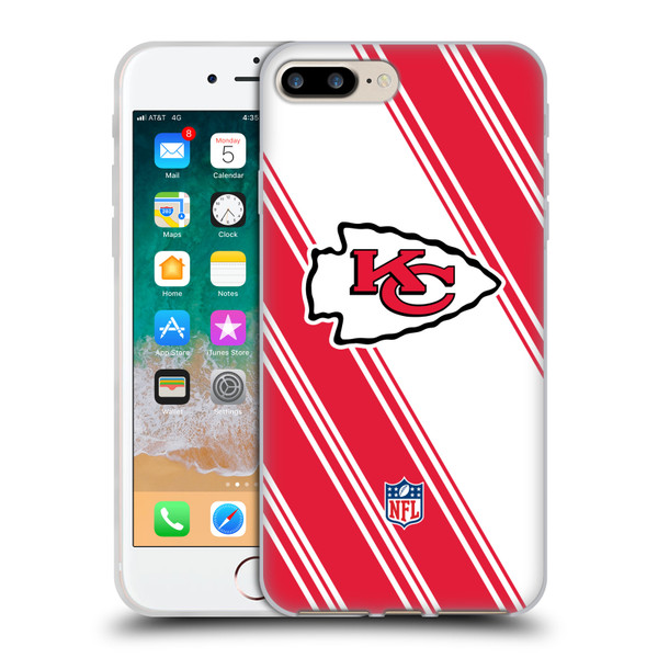 NFL Kansas City Chiefs Artwork Stripes Soft Gel Case for Apple iPhone 7 Plus / iPhone 8 Plus