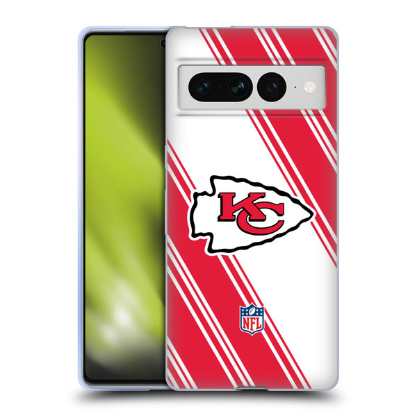 NFL Kansas City Chiefs Artwork Stripes Soft Gel Case for Google Pixel 7 Pro
