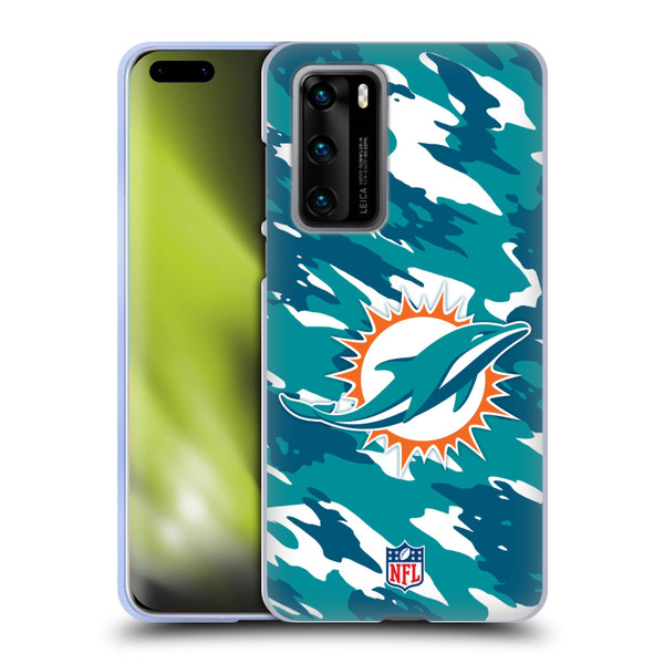 NFL Miami Dolphins Logo Camou Soft Gel Case for Huawei P40 5G