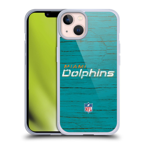 NFL Miami Dolphins Logo Distressed Look Soft Gel Case for Apple iPhone 13