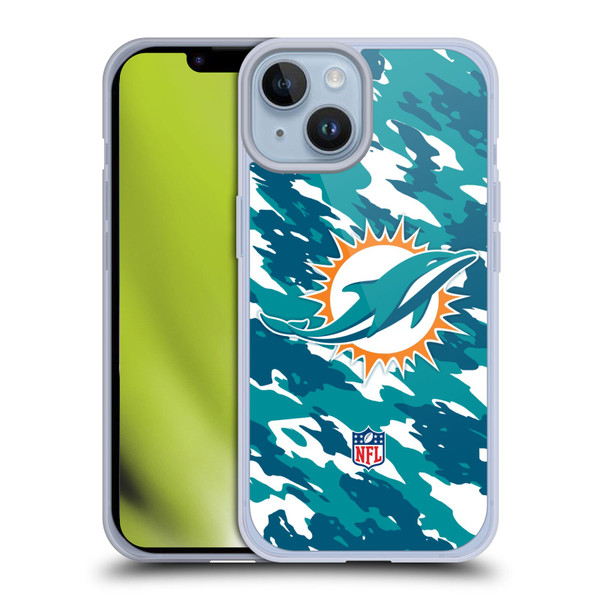 NFL Miami Dolphins Logo Camou Soft Gel Case for Apple iPhone 14