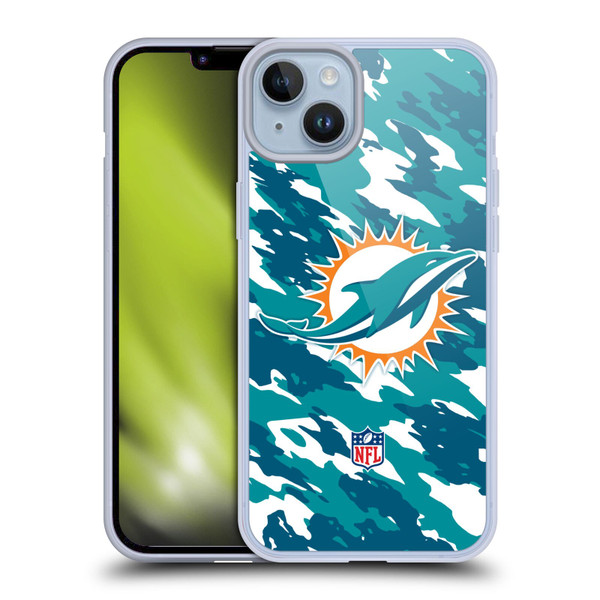 NFL Miami Dolphins Logo Camou Soft Gel Case for Apple iPhone 14 Plus