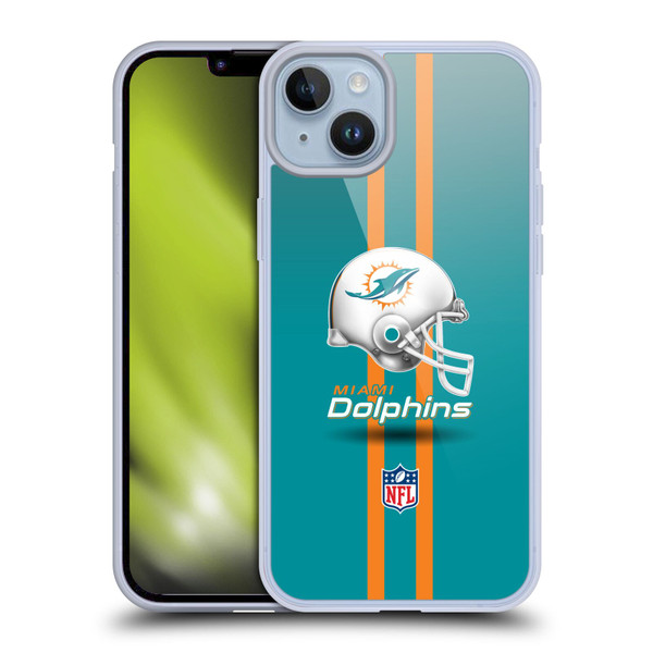 NFL Miami Dolphins Logo Helmet Soft Gel Case for Apple iPhone 14 Plus