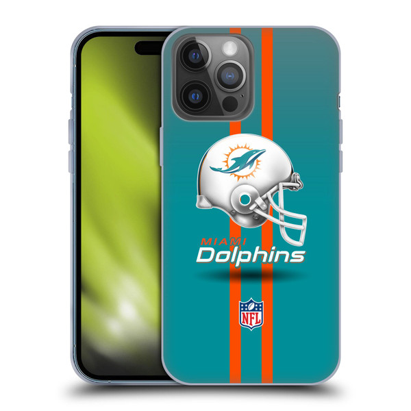NFL Miami Dolphins Logo Helmet Soft Gel Case for Apple iPhone 14 Pro Max