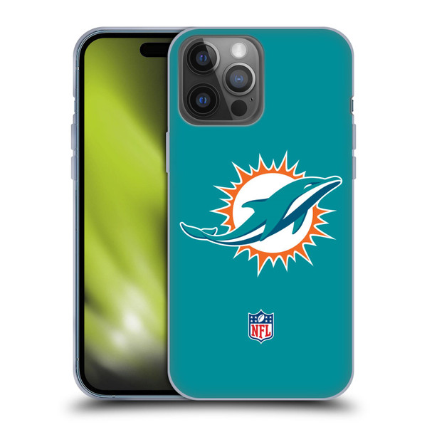 NFL Miami Dolphins Logo Plain Soft Gel Case for Apple iPhone 14 Pro Max
